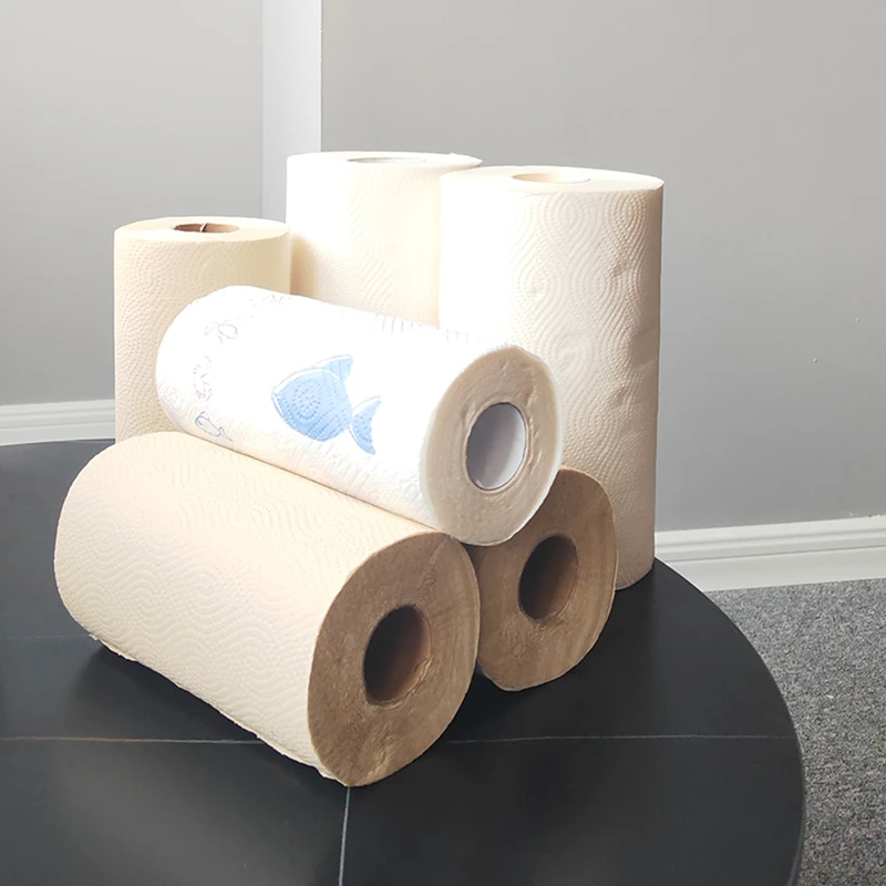 Rolo de papel-toalha de cozinha China personalizado CE de bambu puro 100%