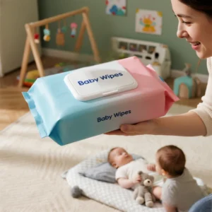 99.9% Water Natural Fabric Biodegradable Baby Wet Wipes Organic