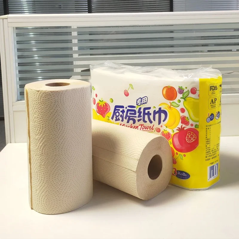 Natal Boas Vendas Alta Qualidade Papel Toalha de Cozinha em Relevo Rolo de Papel Toalha de Bambu