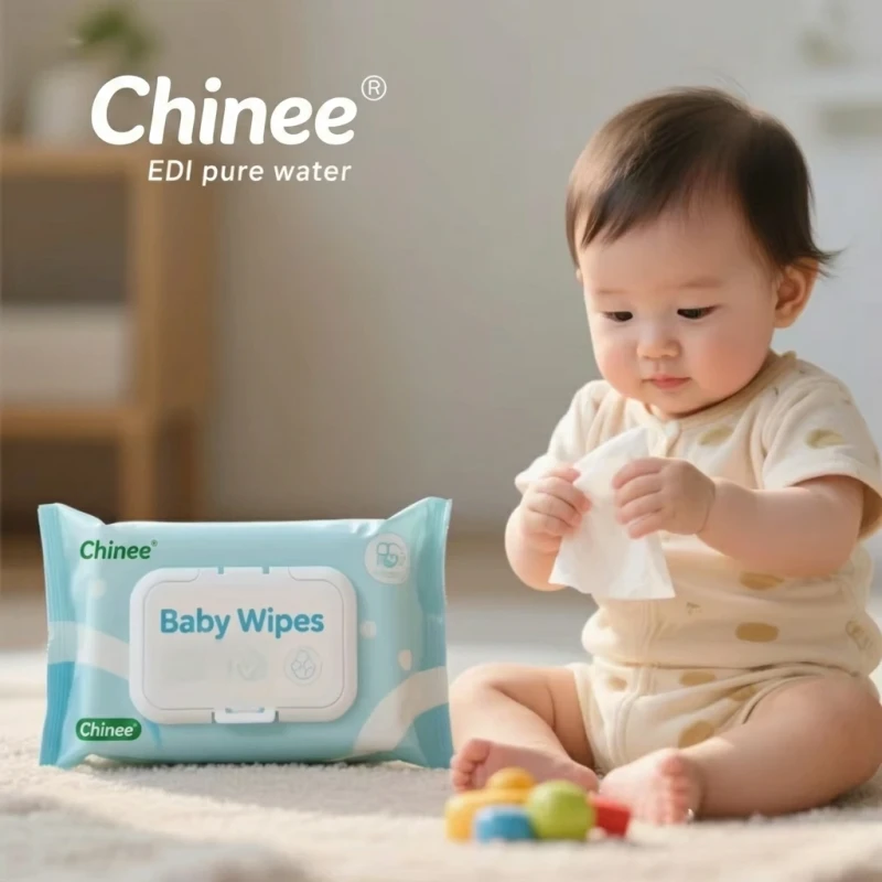 Individuell biologisch abbaubare natürliche Wasser-Einweg-Feuchttücher, spülbar, Magic Baby-Feuchttuch, antibakteriell, extra weich