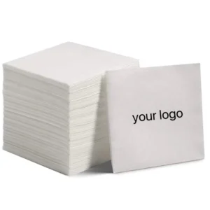 Custom Printed 2 Ply Cocktail Napkins Paper Dinner Napkins Logo High Quality Restaurant Hotel Use White 4 Fold