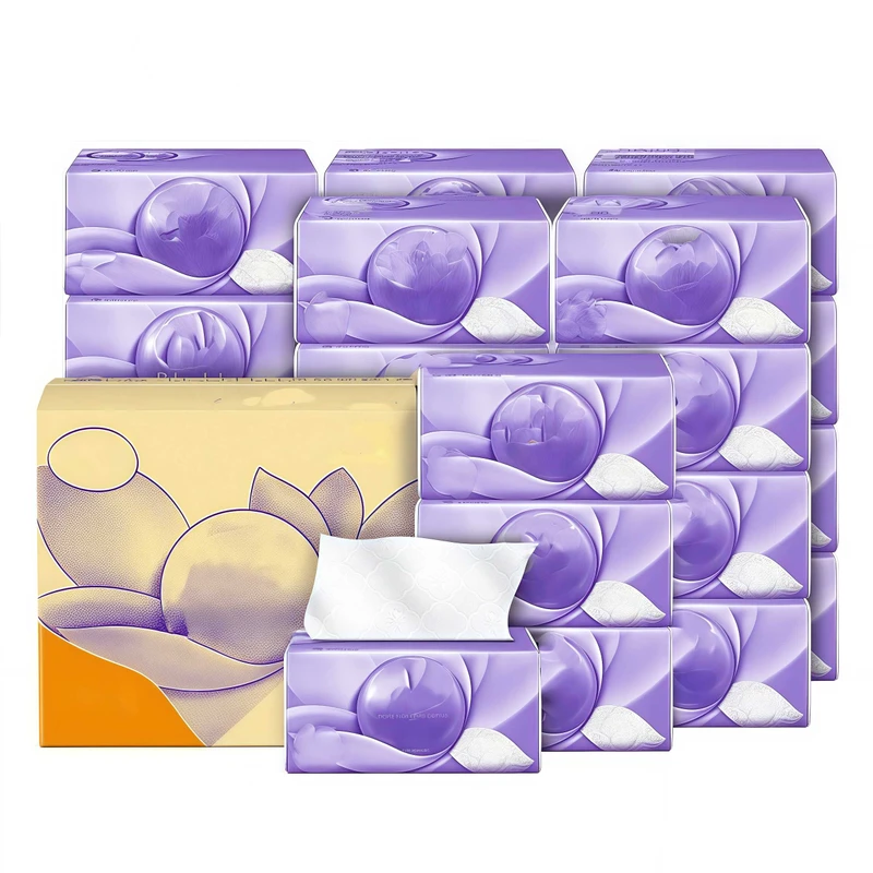 Custom Printed Luxury Facial Tissues Eco Friendly 2 Ply Box with Antibacterial Protection