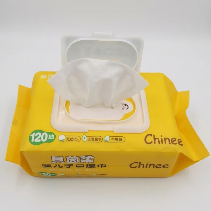 Toallita húmeda para bebé limpia de papel tisú con agua personalizada para manos y cara