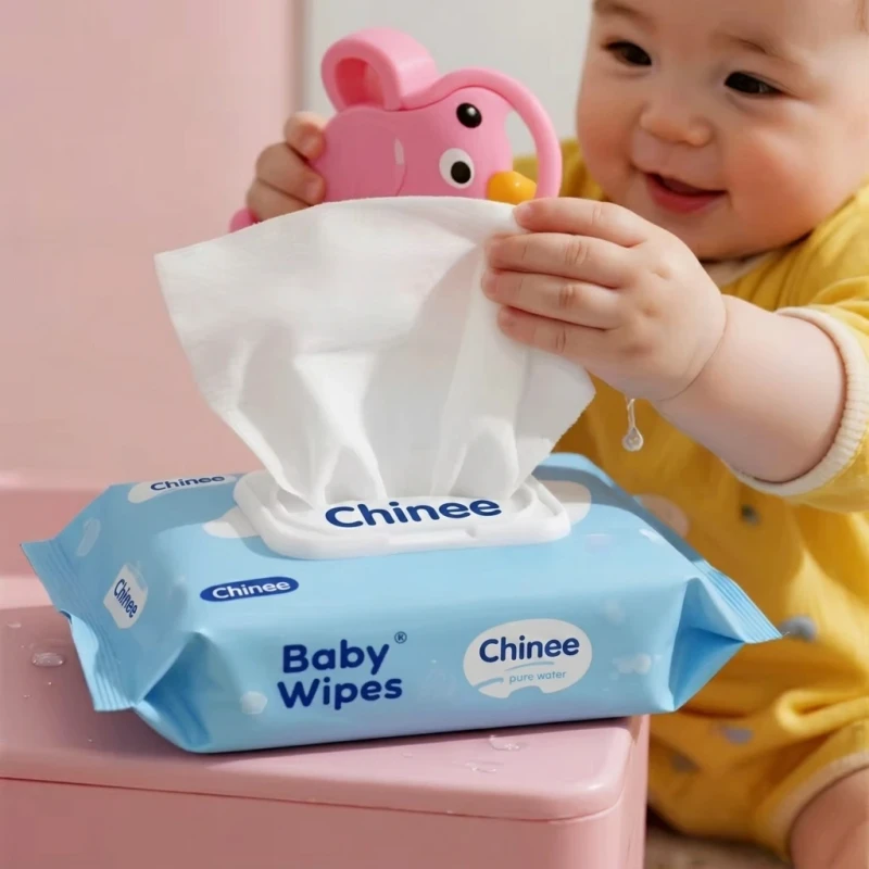 Abbaubare Einweg-Baby-Feuchttücher für den Haushalt, kundenspezifisch, 99 Wasser, Private Label, Lieferung mit anpassbaren Größen