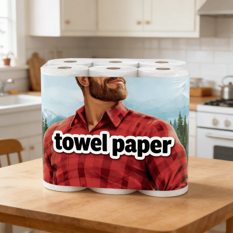 Toalha de papel em rolo para cozinha, descartável, ecológica, gofrada, de polpa virgem de madeira, para casa