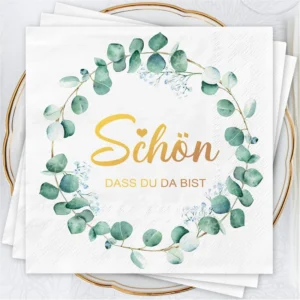 Eco-Friendly 2-Ply Disposable Printed Colored Cocktail Serviettes Soft Virgin Wood Pulp Sheet Fold Custom Logo Napkins