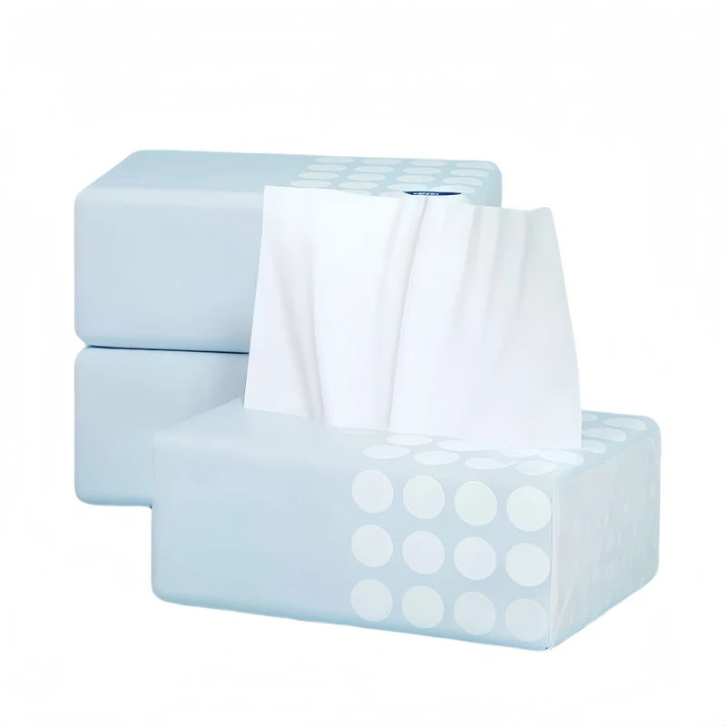 Eco Friendly Antibacterial Tissues Biodegradable Wood Pulp Facial Tissue Box for Hotels Offices