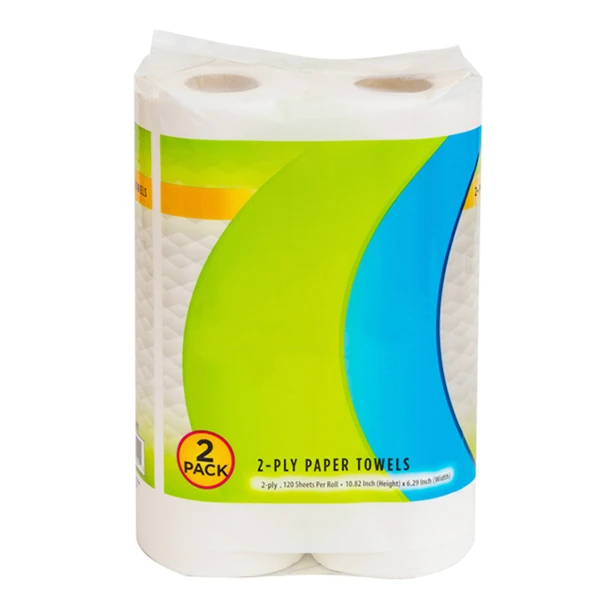 Papel toalha em rolo de cozinha FSC de papel de seda de bambu 2 folhas