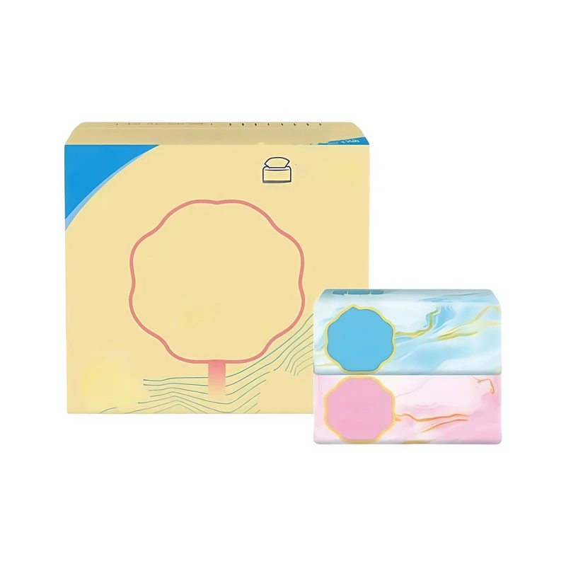 Boîte de mouchoirs 2 plis de luxe personnalisée, écologique, avec aloe vera pour le nettoyage du visage