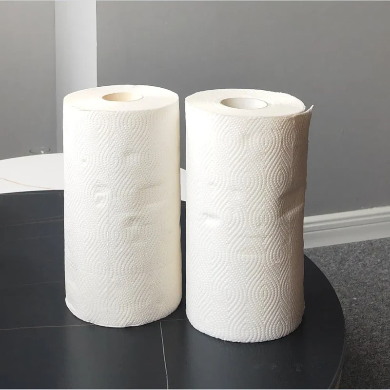 Fabricantes Branco 2 Camadas Rolo de Toalha de Cozinha de Polpa de Bambu