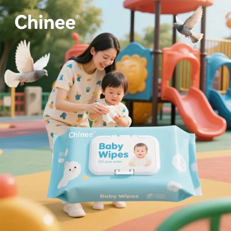 Non woven Materials Disposable Soft Care Flushable Hyposensitivity Baby Wet Wipes Household Customizable Sizes