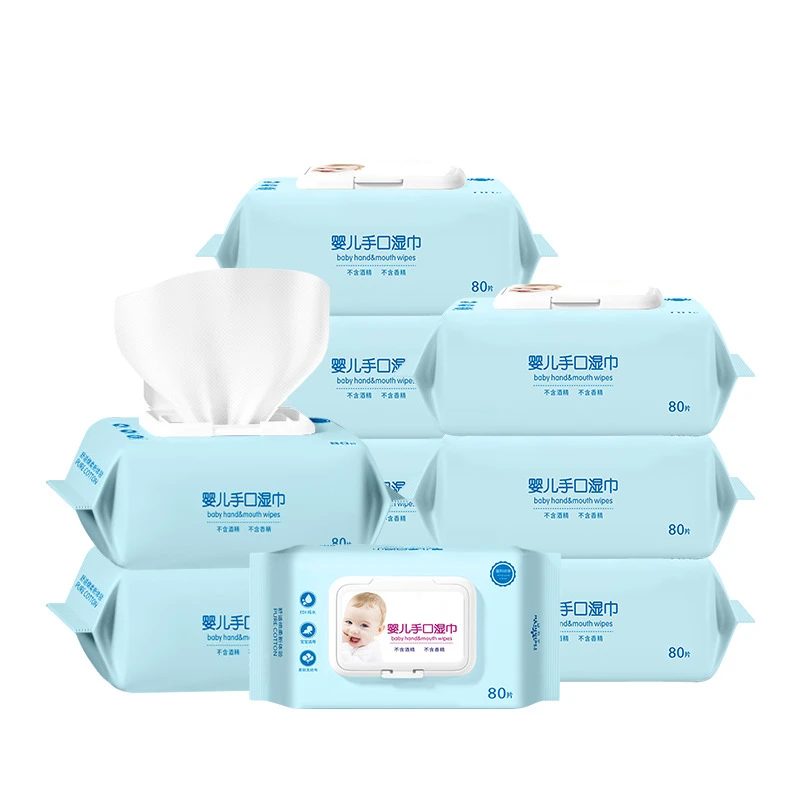 Toallitas húmedas para bebé de agua natural, suaves y delicadas, limpieza orgánica, material spunlace para cuidado del bebé