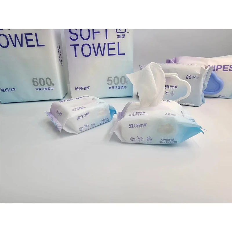 Salviette umidificate portatili per bambini in tessuto non tessuto, salviette acqua 20 pezzi