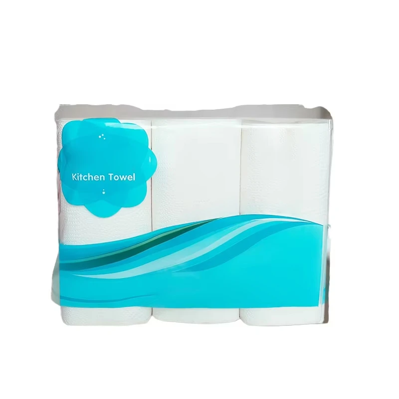 Papel de cozinha descartável com núcleo de polpa virgem de madeira, gofrado, de polpa virgem de madeira, com forte absorção de água