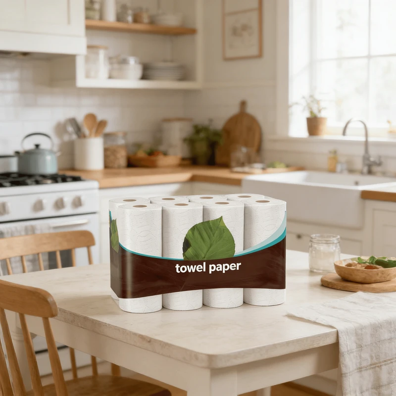 Rolos de Toalha de Papel de Cozinha de Polpa de Madeira Virgem 2 3 Camadas, Macia e Eficaz, Absorvente, Descartável para Limpeza de Pratos