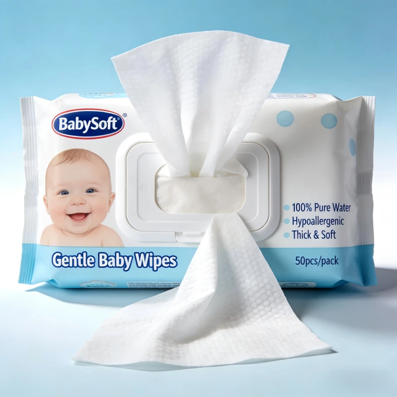 Wet Wipes High Quality Disposable Small Packing Baby Wet Wipes 80pcs Unscented Water Wet Wipes