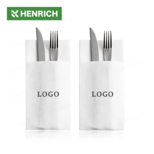White Pocket Napkins Disposable Linen Feel Built in Flatware Dinner Napkins for Reception Wedding Christmas