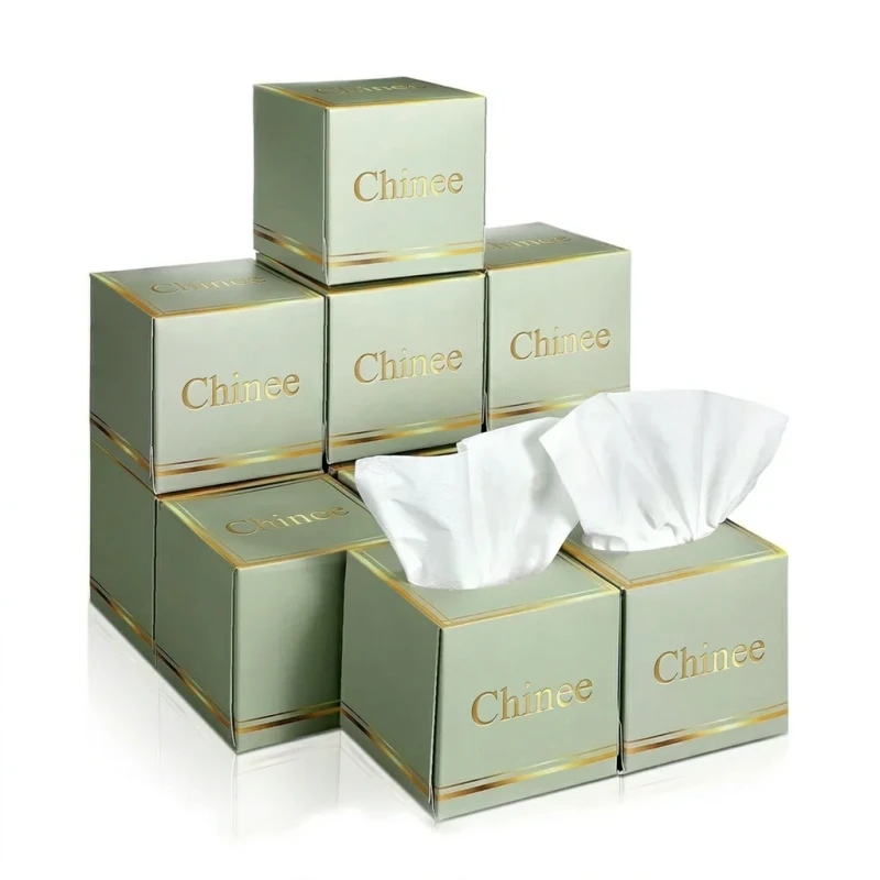 Wholesale Soft Smooth Customized 100% Virgin Pulp Factory Direct Sale Cube Box Bamboo Pulp Paper 2/3ply Facial Tissue for Household/Hotel/Office